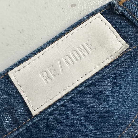 NWT Re/Done Women's 70s Pocket Wide Leg High Rise True Rinse Denim Jeans - Picture 13 of 16